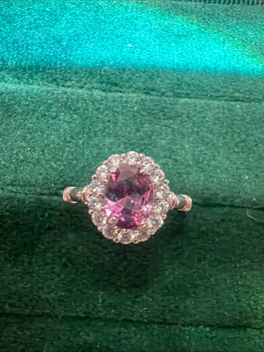 Alexandrite ring silver 925 setting size 7 can adjusted